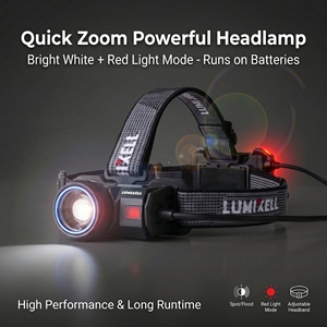 800Lumens Hybrid Power LED Pocket Torch Light New Outdoor Portable IP55 Waterproof Camping Headlamp Adjustable Beam <b>Rechargeable</b> - Product Image 2