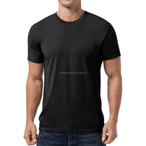 T-shirt personnalisé grande taille en bambou pour homme de haute qualité en élasthanne T-Shirt de luxe en bambou pour hommes - Product Image 3