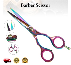 Ciseaux de barbier en acier inoxydable extra-affûtés de qualité supérieure en gros, étui en cuir pour le coiffage, ciseaux à effiler GEMSTONE GS-709 - Product Image 2