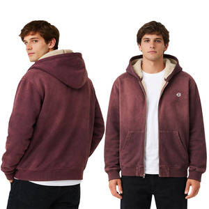 เสื้อฮู้ดซิปบุขนเชอร์ปาสำหรับผู้ชาย ผ้าฝ้ายฟลีซวินเทจทรงโอเวอร์ไซส์ สตรีทแวร์ ซิปเต็มตัว อุ่นสบาย รับสกรีนโลโก้ ขายส่ง - Product Image 1