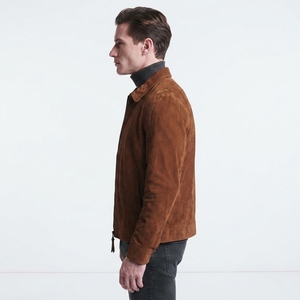 Men's Casual Suede <b>Jacket</b> Full Zip Long Sleeve Shirt Collar Lightweight Outdoor Fashion <b>Jacket</b> Custom Wholesale - Product Image 4