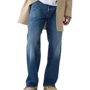 Jean en denim ample pour homme – Pantalon décontracté à jambe large, taille mi-haute, style streetwear décontracté - Product Image 4