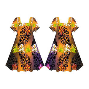 Robe Mumu à imprimé floral, manches courtes, robe pour femmes, design polynésien personnalisé, robe Mumu micronésienne - Product Image 2