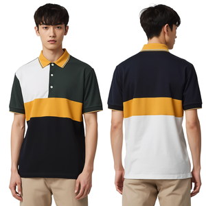 Polo personnalisé à blocs de couleur par sublimation, respirant, anti-humidité, uniforme de sport de golf, fabricant en gros - Product Image 2