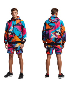 Conjunto Deportivo de Dos Piezas para Hombre, Chaqueta Cortavientos con Estampado por Sublimación - Product Image 1