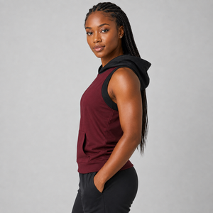 Latest Arrival Women <b>Sleeveless</b> <b>Hoodie</b> Custom Logo Soft Cotton Fleece Breathable Comfortable Casual Streetwear <b>Hoodie</b> Wholesale - Product Image 2