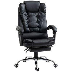 High Back Executive Office Chair Adjustable Headrest <b>Footrest</b> Revolving Massage Black Desk Chair Made Aluminium Mesh BIFMA - Product Image 1