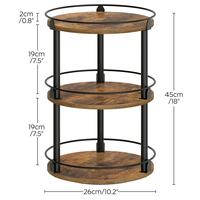 Mangoholz 3-stufiges handgefertigtes modernes multifunktionales Lazy Susan Gewürzregal, drehbarer Servierteller für Esstisch und Küche, Aufbewahrung