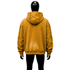 Sudadera con capucha con cremallera PREMIUM GOLD HIDDEN TRUTH, cálida para invierno, estilo urbano, corte holgado, de algodón French Terry, informal, oversize. - Product Image 2