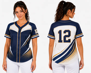 Camiseta de Béisbol con Cuello en V para Mujer, Multicolor, Personalizada con Nombre y Número del Equipo, con Botones, de la Mejor Calidad a Precio de Mayoreo - Product Image 5