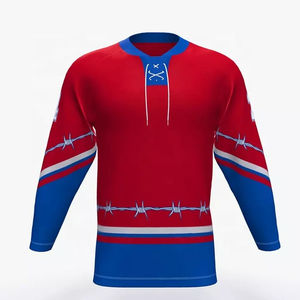 Maillot de hockey sur glace personnalisé respirant pour homme, été 2023, écologique, séchage rapide, antibactérien, avec nom et numéros brodés sur mesure - Product Image 1