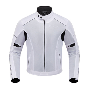 Custom logo Men's <b>White</b> Breathable Mesh Motorcycle <b>Jacket</b> Full Sleeve <b>Summer</b> Racing Wear for Adults - Product Image 1