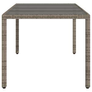 Mesa de Jardín de Ratán PE Gris para Exteriores con Acero con Recubrimiento en Polvo y Tapa de Vidrio Templado - Product Image 5