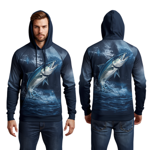 เสื้อฮู้ดตกปลาดีไซน์ใหม่ทันสมัย พิมพ์ลายมหาสมุทร สำหรับกิจกรรมกลางแจ้ง - Product Image 1