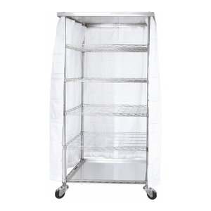 Chariot de séchage de verrerie en acier inoxydable à 5 niveaux avec rideau, modèle industriel SciLab - Product Image 3