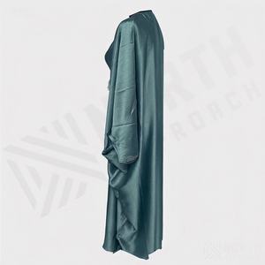Última Moda en Vestidos Abaya Elegantes y Étnicos para Mujer, Bordados, Modestos, de Manga Larga, Cuello en V, Largura hasta el Tobillo, Ligeros, Musulmanes - Product Image 3