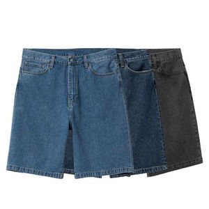 Shorts en jean pour hommes personnalisés avec fermeture éclair, coupe ample, style baggy, vente en gros, shorts délavés pour hommes - Product Image 4