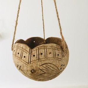 Ensemble de pots en coquille de noix de coco à prix avantageux, fabricant de pots en coco naturel, fournisseur de jardinières artisanales - Product Image 3