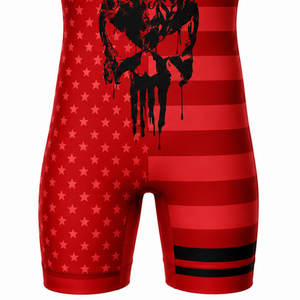 Singlet de Lucha Sublimado Rojo y Blanco para Hombre, Impresión Digital, Ropa de Lucha de Poliéster, Uniforme Deportivo para Entrenamiento y Combate - Product Image 6