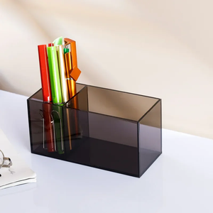 Porte-stylos en acrylique transparent de style moderne, conteneur de rangement pour pinceaux de maquillage, boîte de rangement pour la maison, la chambre, le bureau - Product Image 3