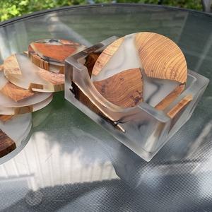 Luxury Table Coffee <b>Drink</b> Cup <b>coaster</b> Wood Resin <b>coaster</b> - Product Image 5