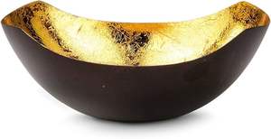 Support de bougie de luxe doré, bol décoratif, centre de table moderne pour la maison, finition feuille métallique, présentoir pour bougies chauffe-plat, pour une touche élégante - Product Image 3