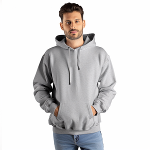 Sweat-shirt à capuche zippé pour homme, en coton et polyester mélangés, imprimé avec logo personnalisé, pour la gym et l'hiver. - Product Image 1