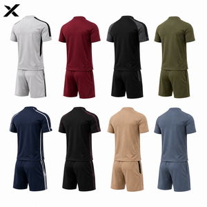 X Men Matching <b>T</b>-<b>Shirt</b> And Shorts Set Sporty Quick Dry Gym Active Wear Summer Crew Neck Solid Color Workout Outfits Casual Wear - Product Image 2