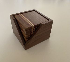 Juego de Posavasos de Madera Maciza Premium con Caja de Almacenamiento para el Hogar de Lujo y Regalos Corporativos - Product Image 5