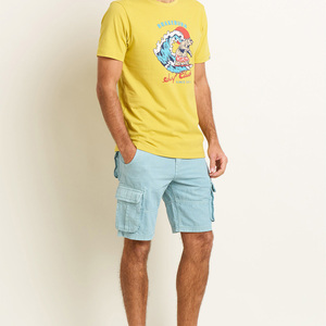 Shorts cargo bleu clair pour homme BE DOT GARMENTS, taille haute, 100% coton, décontractés, avec poches, logo sur le devant, séchage rapide, toile - Product Image 5