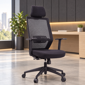 เก้าอี้สำนักงาน KINSHA รุ่น Executive ปรับเอนได้ พนักพิงสูง พร้อมที่รองศีรษะ หมุนได้ ออกแบบตามหลักสรีรศาสตร์ ฐานเหล็กตาข่าย ดีไซน์ทันสมัย สำหรับใช้ในบ้านและสำนักงาน - Product Image 1