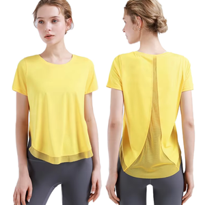 Summer Fashion Breathable Short-Sleeve Yoga Suit Top Breathable Cotton Running & Fitness T-Shirt for Women - Product Image 4