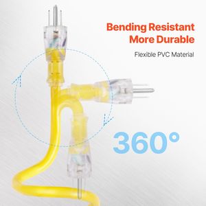 Cavo di Prolunga Elettrico per Interni/Esterni da 30 Metri, 12AWG, 15 Ampere, 1875W, 3 Poli con Estremità Illuminata, Flessibile fino a -40°C - Product Image 6