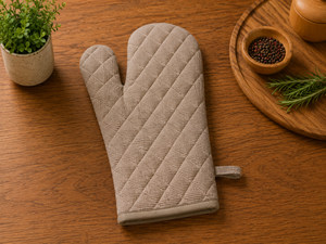 Gant de four matelassé en coton et lin de qualité supérieure |   Gant de cuisine résistant à la chaleur pour la pâtisserie, la cuisson, le barbecue et la cuisine domestique - Product Image 3