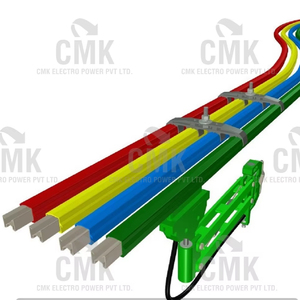 รางจ่ายไฟฟ้า CMK 60A/100A/125A สำหรับเครน DSL บัสบาร์ EOT 4.5 เมตร ตัวนำไฟฟ้า 240V 50Hz ทนอุณหภูมิสูง 85 องศาเซลเซียส สีเขียว 4 ช่องเสียบ แบบยึดด้วยสลักเกลียว - Product Image 1