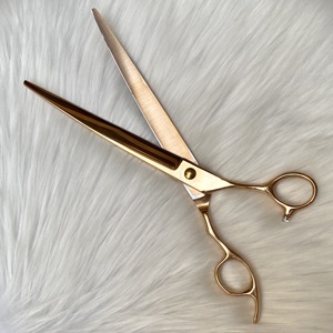 Ciseaux de coiffure japonais incurvés en acier inoxydable de 8 pouces, à main droite, rose blond, pour chiens et chats, best-seller - Product Image 2