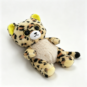 Peluche léopard personnalisée, poils duveteux, oreilles et pattes jaunes, yeux avec bordure dorée scintillante. - Product Image 5