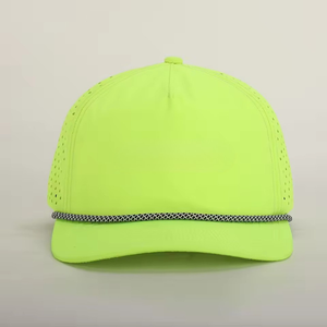 หมวกแก๊ปแบบ Snapback เจาะรูด้วยเลเซอร์ ปรับแต่งได้ 5 แผง  แบบกันน้ำ สำหรับกีฬากอล์ฟ พร้อมเชือก - Product Image 2