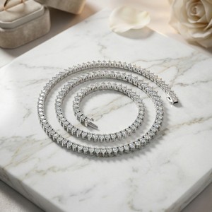 Collier tennis en diamants ronds sertis à griffes 10.00 CTW - Product Image 2