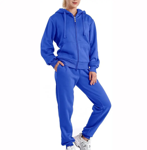 OEM Autumn Two-Piece Sports Suit Loose Casual Wide Leg Sweat Pant with Zipper Decoration <b>Jacket</b> tracksuit for <b>women</b> - Product Image 5