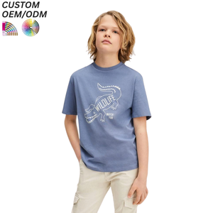 T-shirts unisexes pour enfants 100% coton, grandes tailles, couleur unie, décontractés, manches courtes, effet délavé, pour garçons et filles, avec motifs de dessins animés - Product Image 6