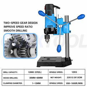 Machine de perçage vertical électrique multi-broches de haute précision 1200W pour l'artisanat, le caoutchouc, le verre, le métal, les panneaux de bois et le plastique - Product Image 3