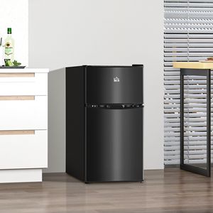 Mini Frigorifero Nero da 3,2 Cu.Ft con Doppia Porta, Design Freezer Superiore, Raffreddamento Diretto, Termostato Regolabile, Porta Reversibile, Nuovo - Product Image 2