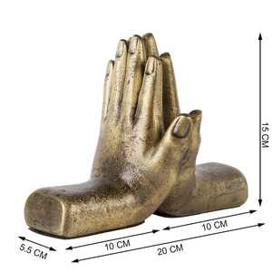 Gold Tone Metal Adjustable Bookends Hand Sculpture Art Vintage Decorative <b>Shelf</b> Holders for Home Office <b>Desktop</b> Modern Design - Product Image 1