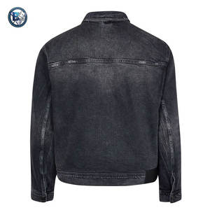 Chaqueta de Mezclilla para Hombre al por Mayor, Estilo Casual, Ropa Urbana, Impresión de Logotipo Personalizado Disponible, Chaqueta de Invierno OEM - Product Image 2