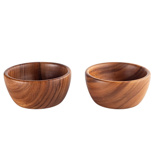 Low Price Acacia Wooden Bowl Set of 2 for Tabletop Dining Use Fruits Display Kitchenware Table Decor and Personal Everyday Use - Product Image 1