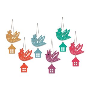Sculpture murale moderne en forme de feuilles d'oiseaux en vol, support en bois MDF pour la décoration de la maison, du jardin et du balcon - Product Image 6