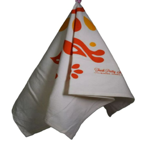 Serviette de cuisine en coton biologique 100% personnalisée avec logo imprimé OEM, respirante, douce et écologique, inspirée des sacs à farine - Product Image 3