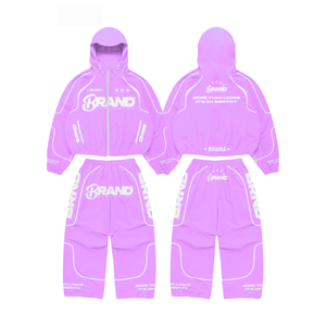 Mens Windbreaker Tracksuit 2 Piece Set Lightweight Jacket and <b>Pants</b> Outdoor Sportswear Streetwear Casual Fashion Outfit - Product Image 2