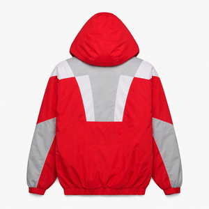 Custom embroidery Nylon Waterproof <b>Mens</b> <b>Pullover</b> Windbreaker <b>Jacket</b> for 1/4 Zip Black with Front Pocket - Product Image 2